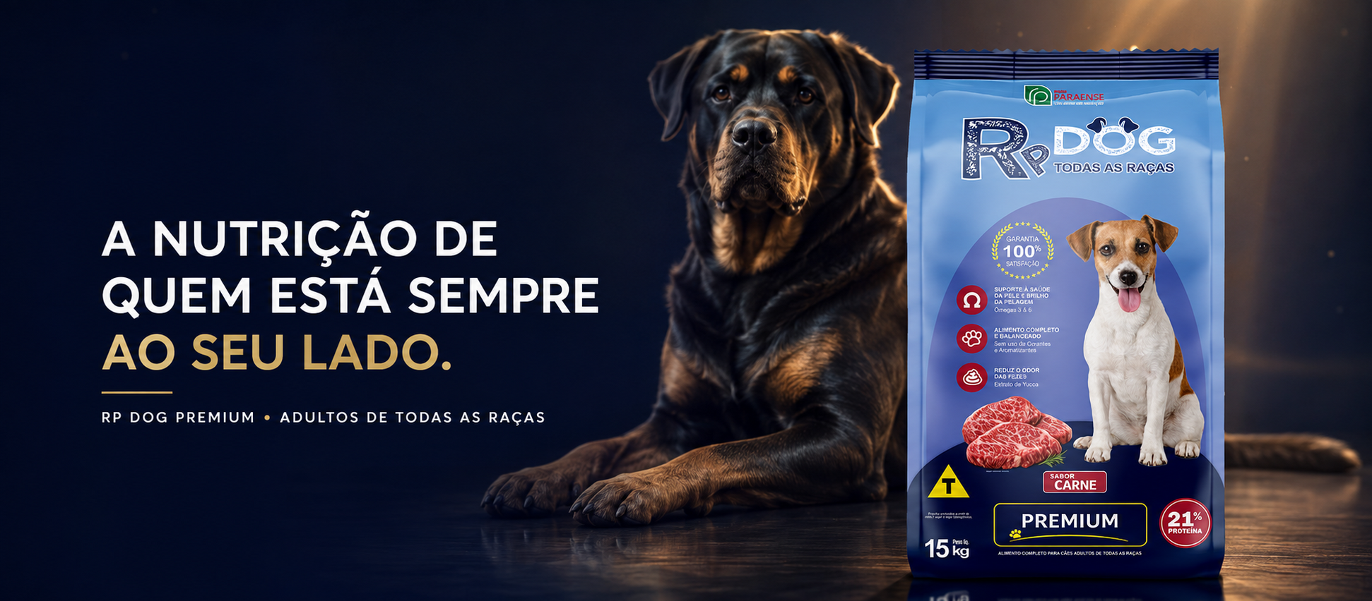 RP DOG Premium 21%: a nutrição de quem está sempre ao seu lado