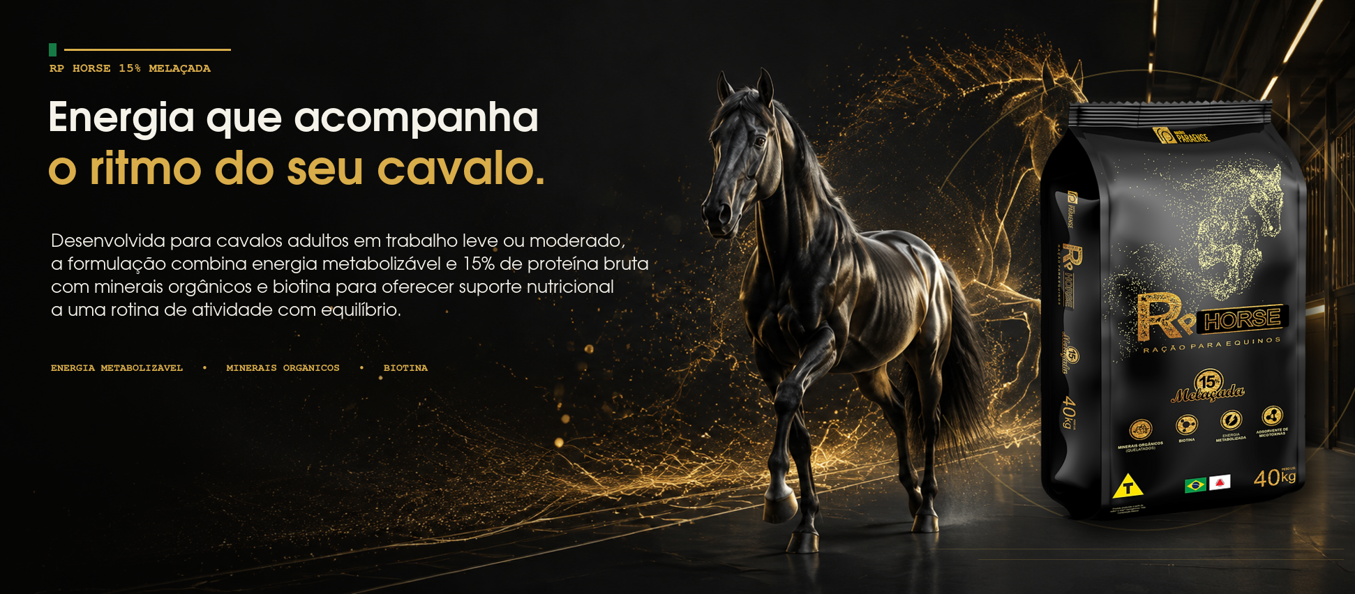 RP HORSE 15% Melaçada: energia que acompanha o ritmo do seu cavalo
