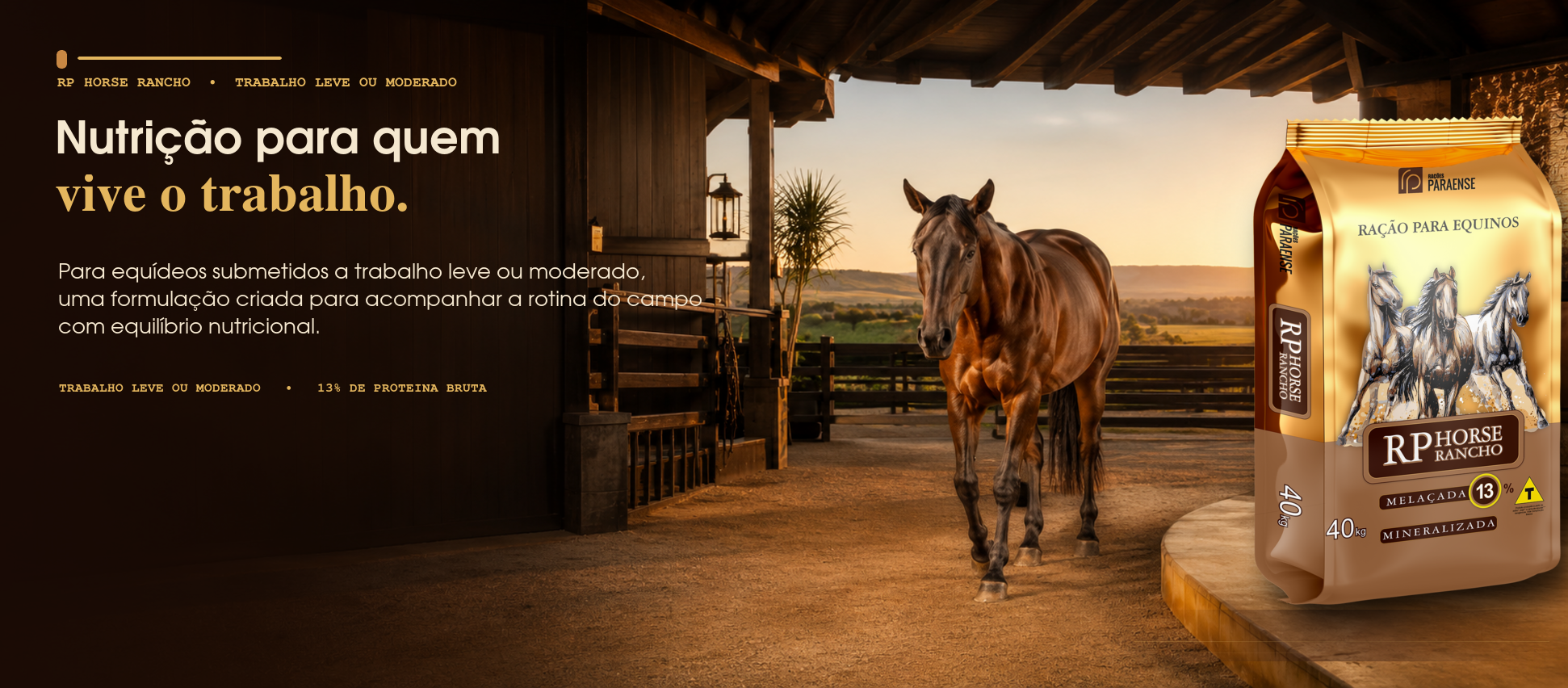 RP HORSE Rancho: nutrição para quem vive o trabalho